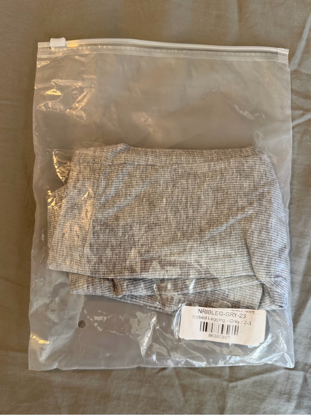Little Bipsy Gray Ribbed Kids Leggings